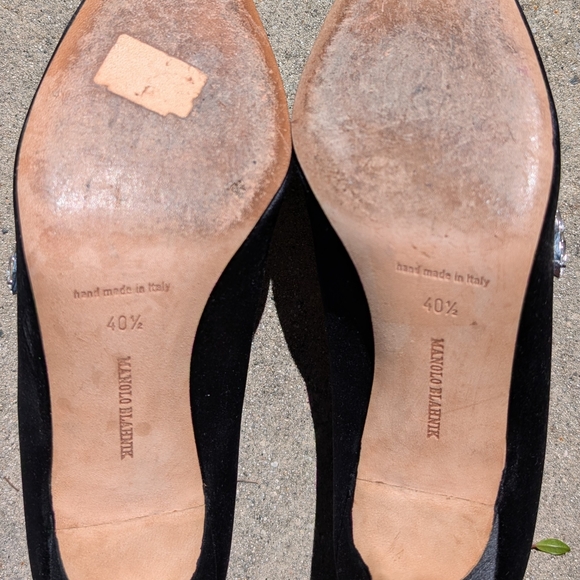 Manolo Blahnik Black Heels with Crystal Accents - Picture 9 of 12